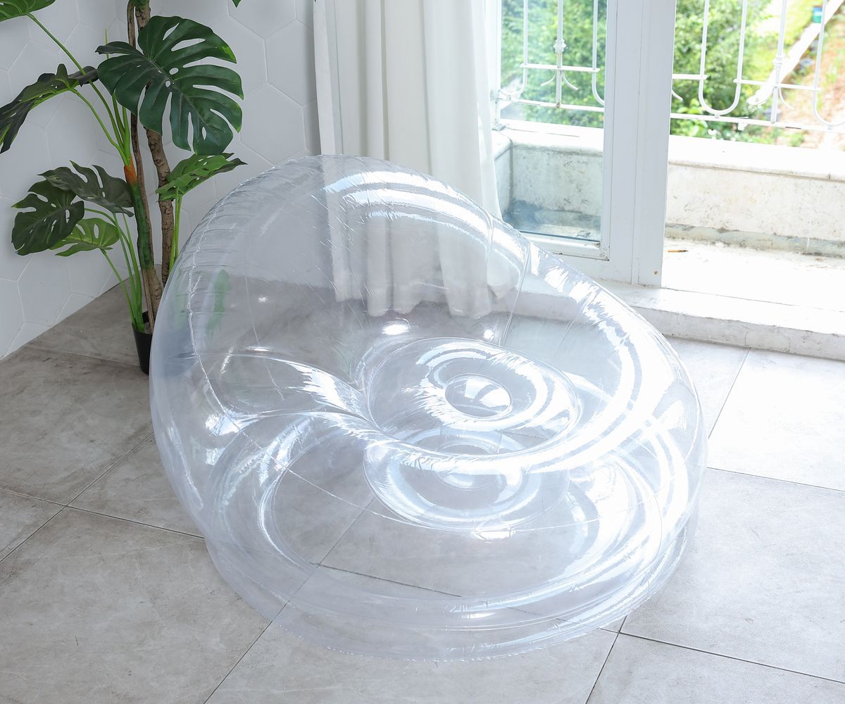 Single-person transparent inflatable sofa, personalized napping chair for Internet celebrities, thickened combination sofa bed for lazy people, cross-border new product inflatable sofa, thickened and durable, new design, Internet celebrity photo bestseller pic 8