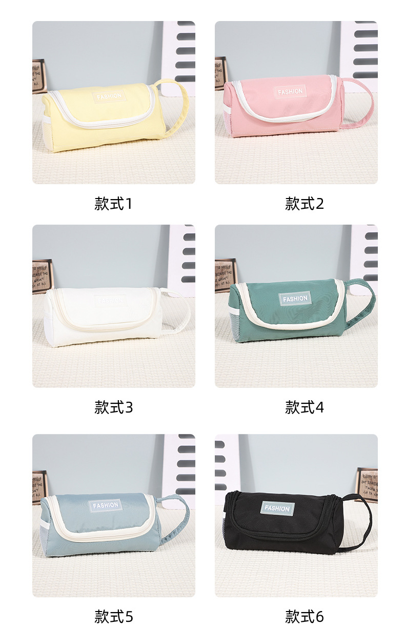 手提大容量笔袋高颜色简约收纳包耐脏文具袋可爱学生笔袋果冻文具详情8