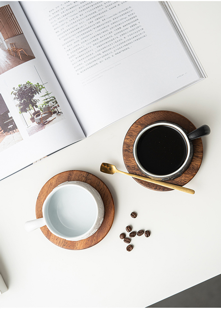 日式高颜值咖啡杯杯碟套装陶瓷杯子高档精致高级感轻奢拿铁咖啡杯详情6