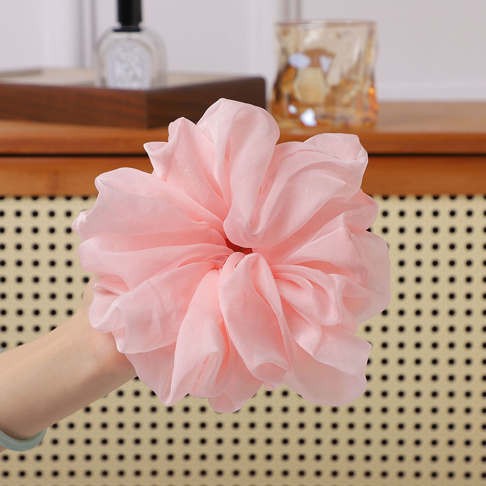 Autumn and winter solid-color large cloud-shaped large intestine hair band, French retro high-elastic seamless knitted hair tie headwear accessory pic 12