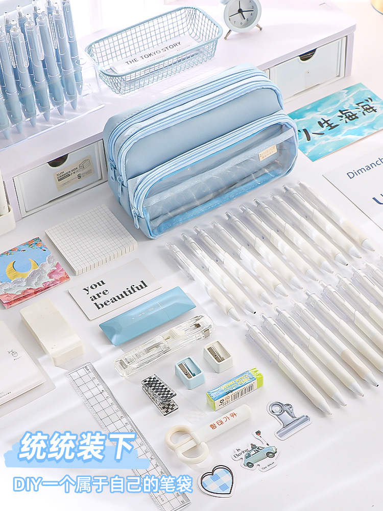 2025新款透明笔袋大容量简约高颜值铅笔盒创意多功能中学生痛笔袋详情4