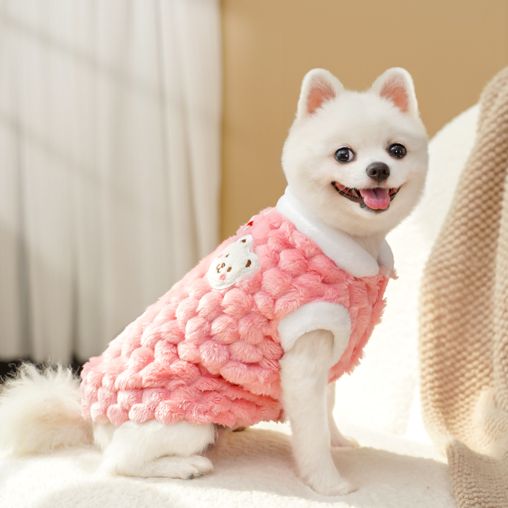New autumn and winter collection of dog towing clothes, Bichon Frise pet, Teddy, Schnauzer cat supplies with fleece for wholesale pic 13