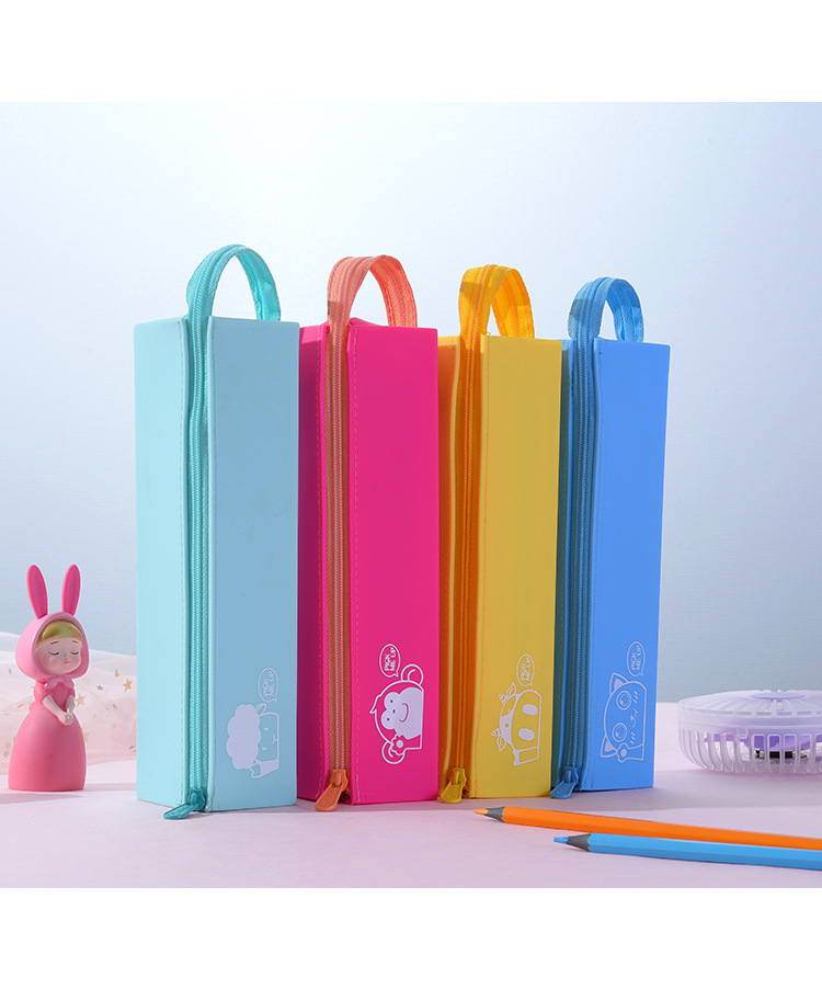 Fábrica de suministro directo de silicona pluma bolsa animal de dibujos animados lindo para estudiantes de primaria y secundaria almacenamiento de gran capacidad artículos de papelería impermeables pic 6