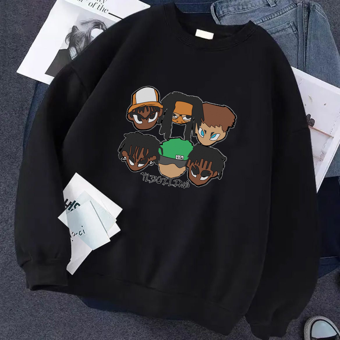 American autumn new round-neck hoodies for men and women, retro and trendy couple outfits, slimming and versatile casual jackets for women pic 7