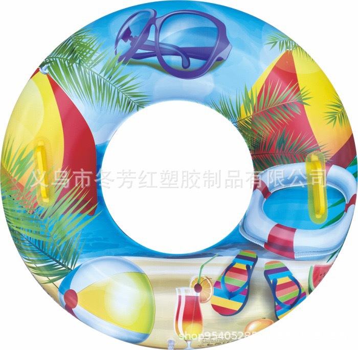厂家直供新款成人充气游泳圈90cm带手柄水上救生圈卡通气模玩具畅销款详情4