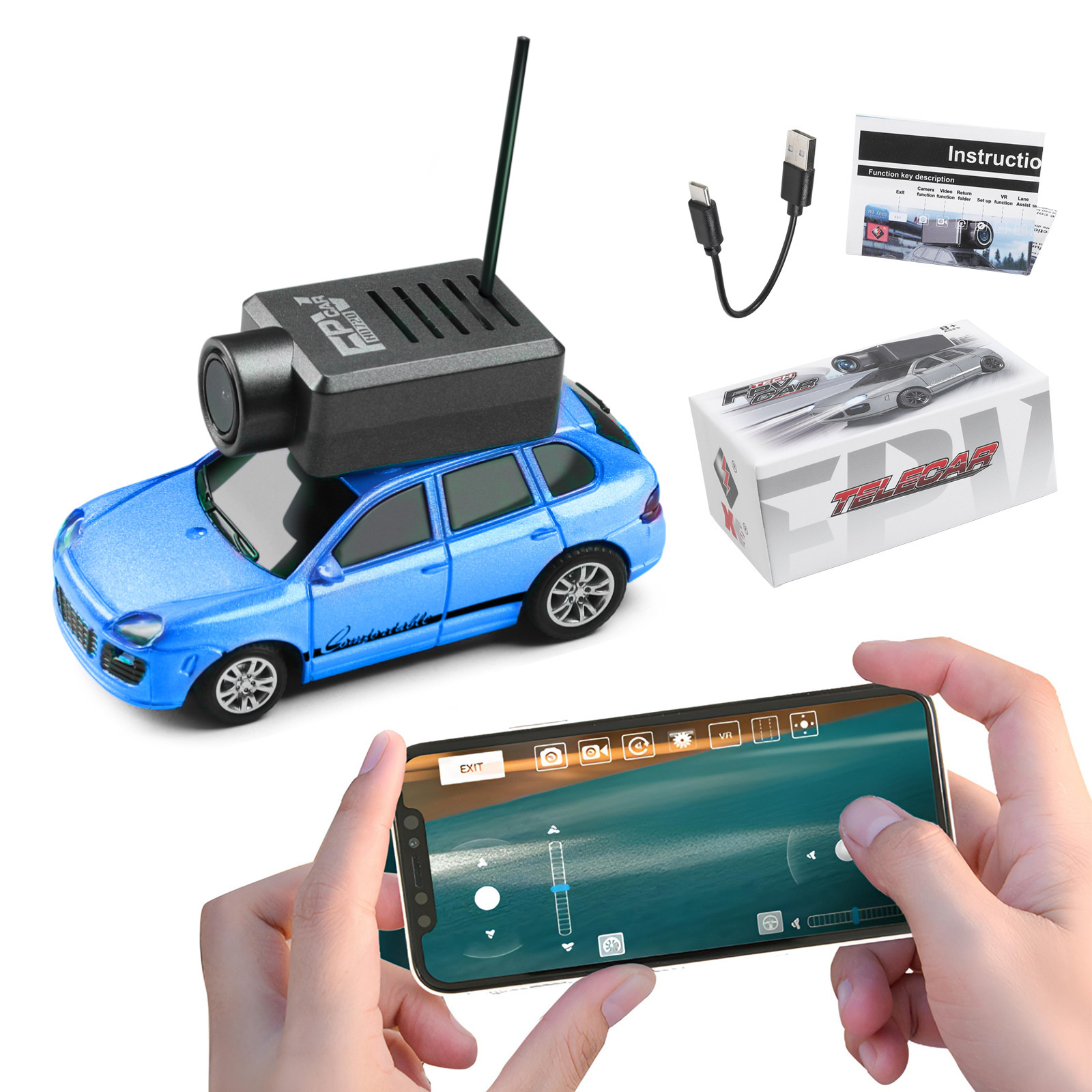 Трансграничная vivire 6401FPV 1 телеуправляемая тележка 1:64, камера 2.4G, управляющая маленькой машинкой pic 10