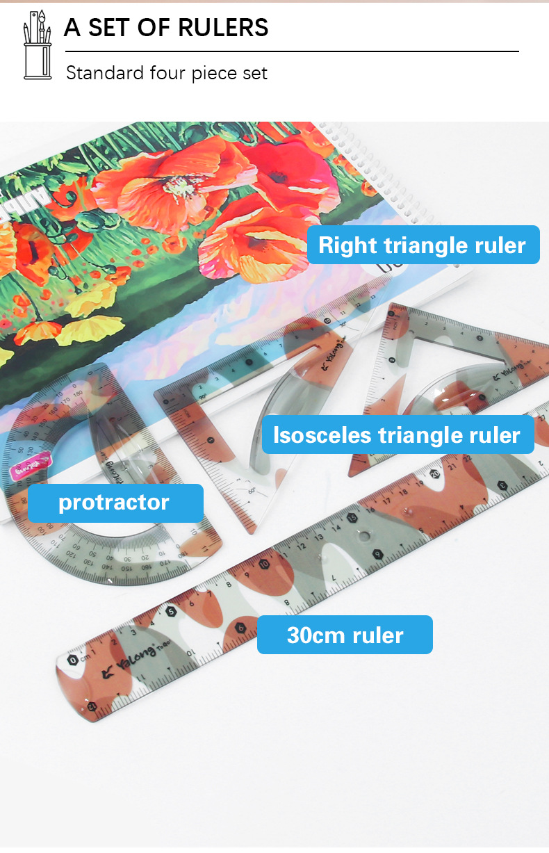 30 cm Yalong cross-border plastic flexible ruler for school supplies pic 2