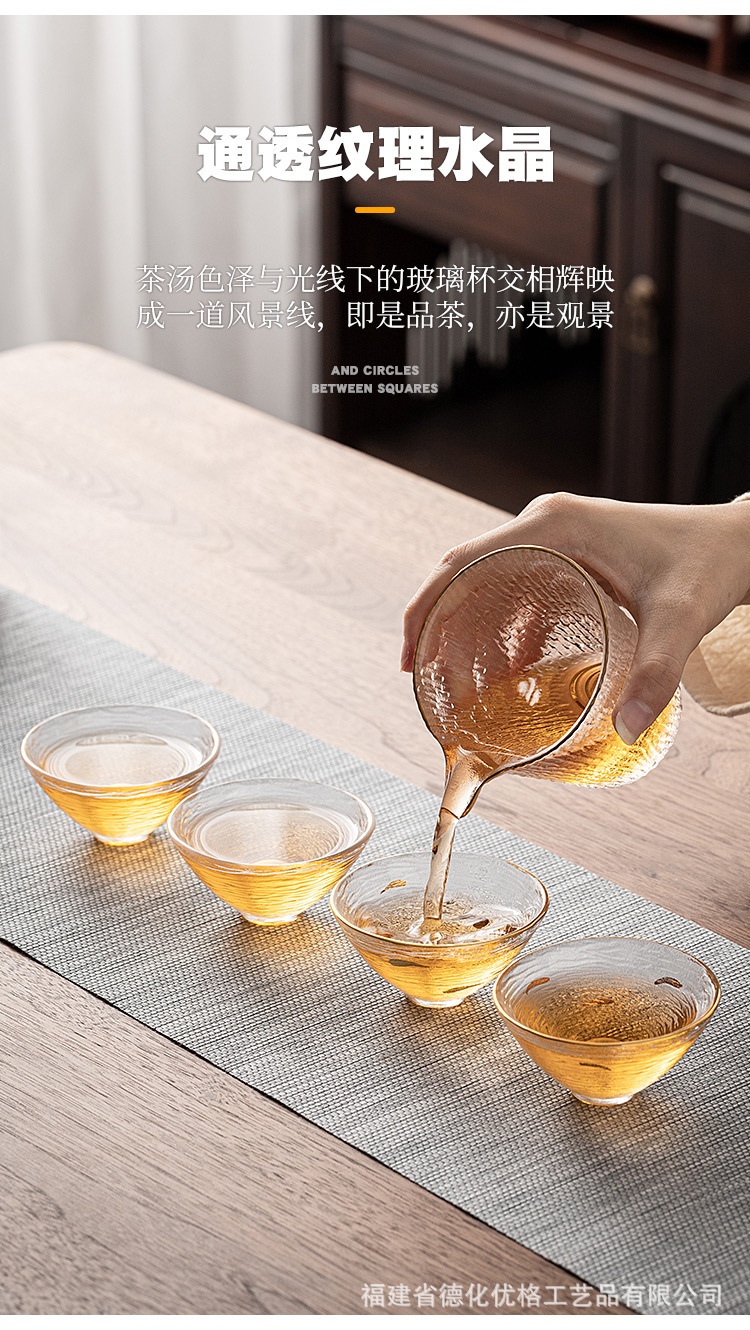 日式玻璃茶杯家用描金主人杯品茗杯泡茶盏单个功夫茶具小单只轻奢详情7