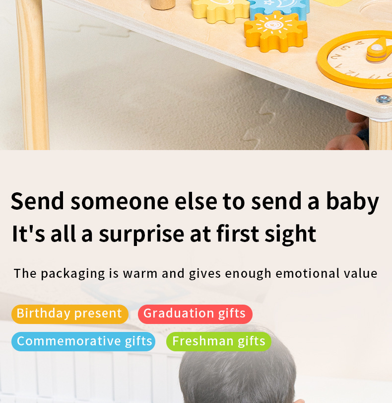 跨境桌面忙碌板忙碌桌木质多功能游戏台1-2岁儿童早教绕珠玩具详情27