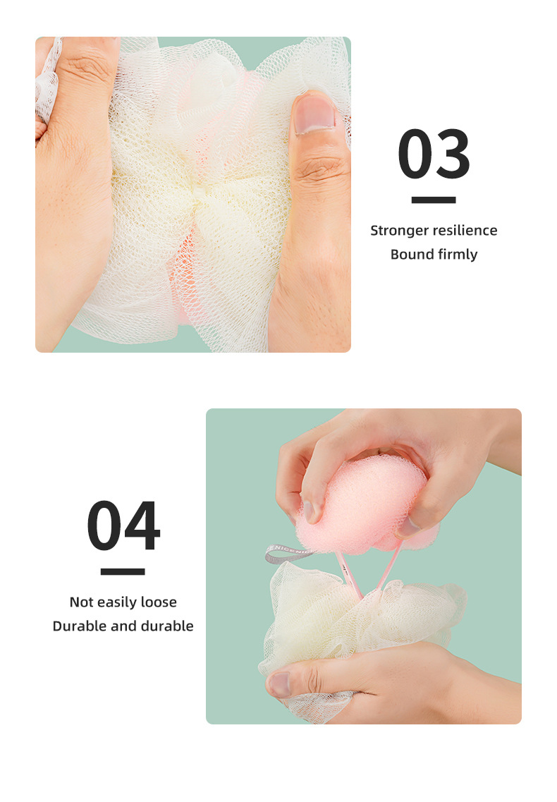 Children's bath balls, double-sided bath flowers, not scatte详情11