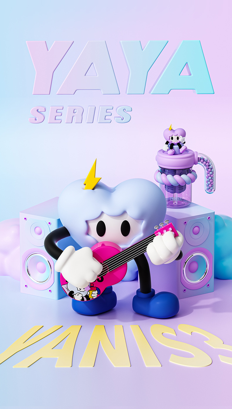 跨境yanis3赛博丫丫吸管杯大容量学生上学高颜值卡通夏季儿童杯子详情3