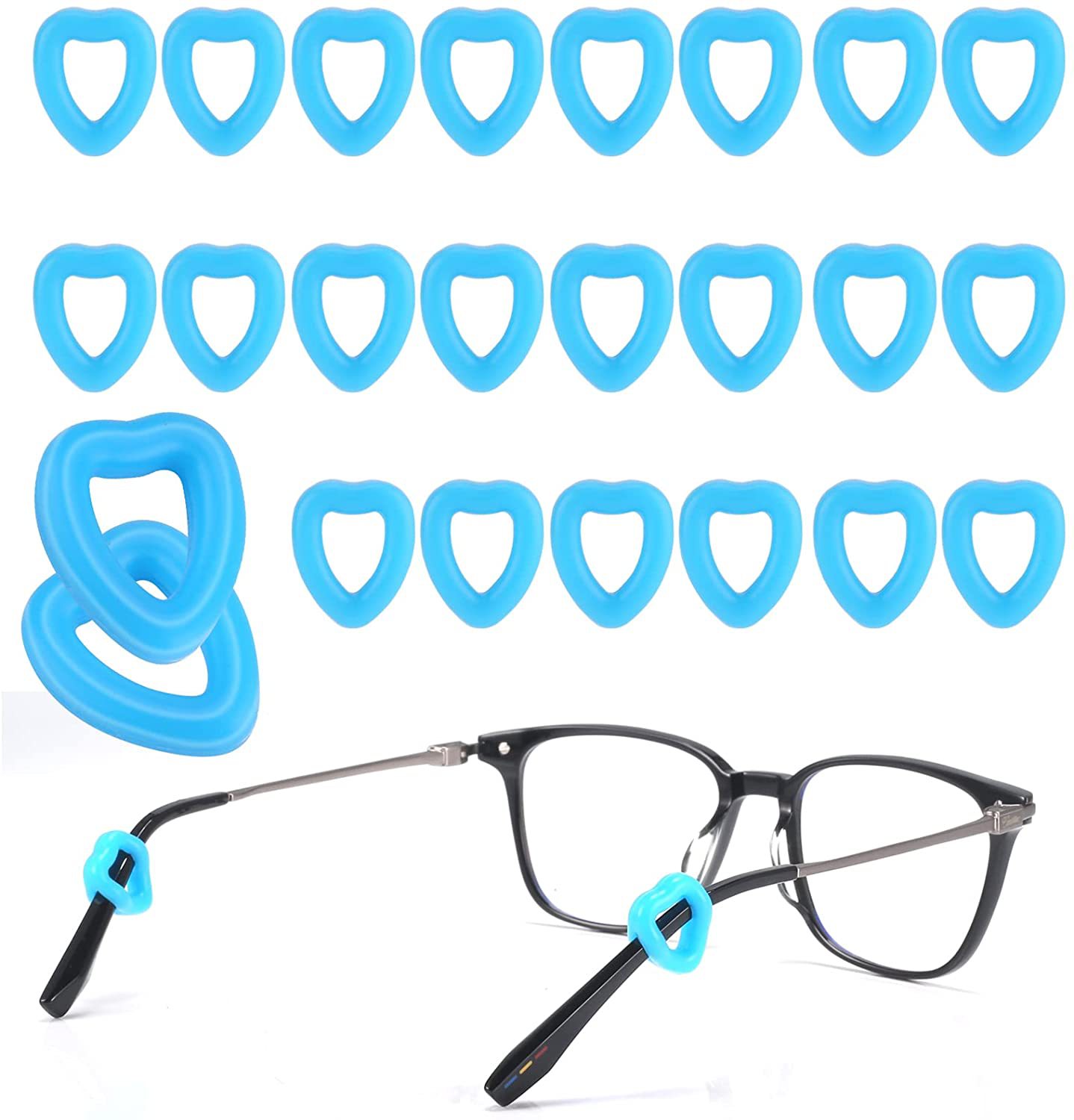 Cross-border bestseller 12 pairs of heart-shaped silicone anti-slip ear tips, comfortable anti-slip fixed ear pads, and eyeglass foot tips to prevent detachment pic 11