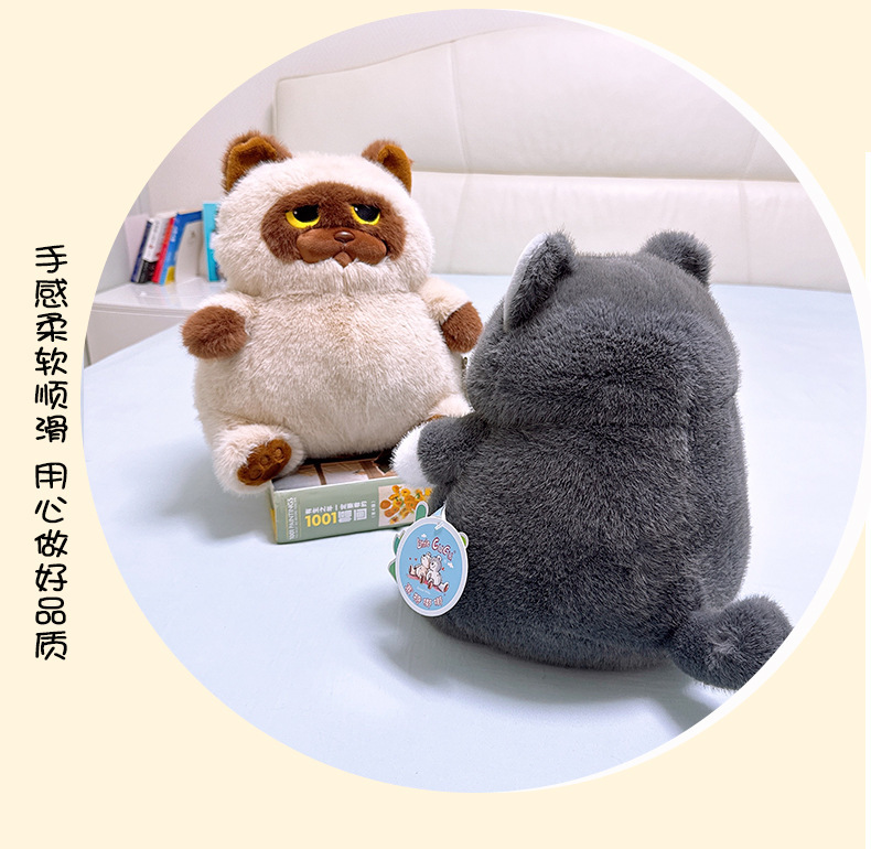 新款品质长毛奶牛猫公仔创意可爱毛绒玩具猫咪娃娃玩偶生日礼物秀绒玩具批发详情5