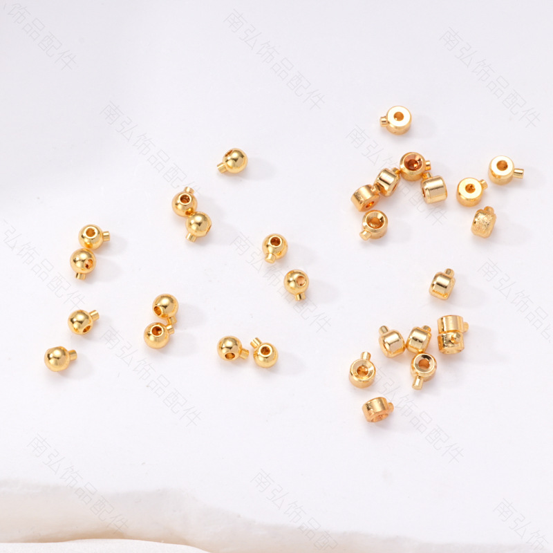 Copper-plated 18K copper beads, pressure cooker press-type positioning beads, end clamp, spacer beads, diy decorative accessories, small gold balls pic 5