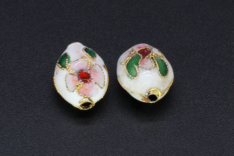 Traditional high-temperature cloisonne filigree silver blue DIY jewelry accessories, pearl Cloisonne 13*9 ladybug pic 3