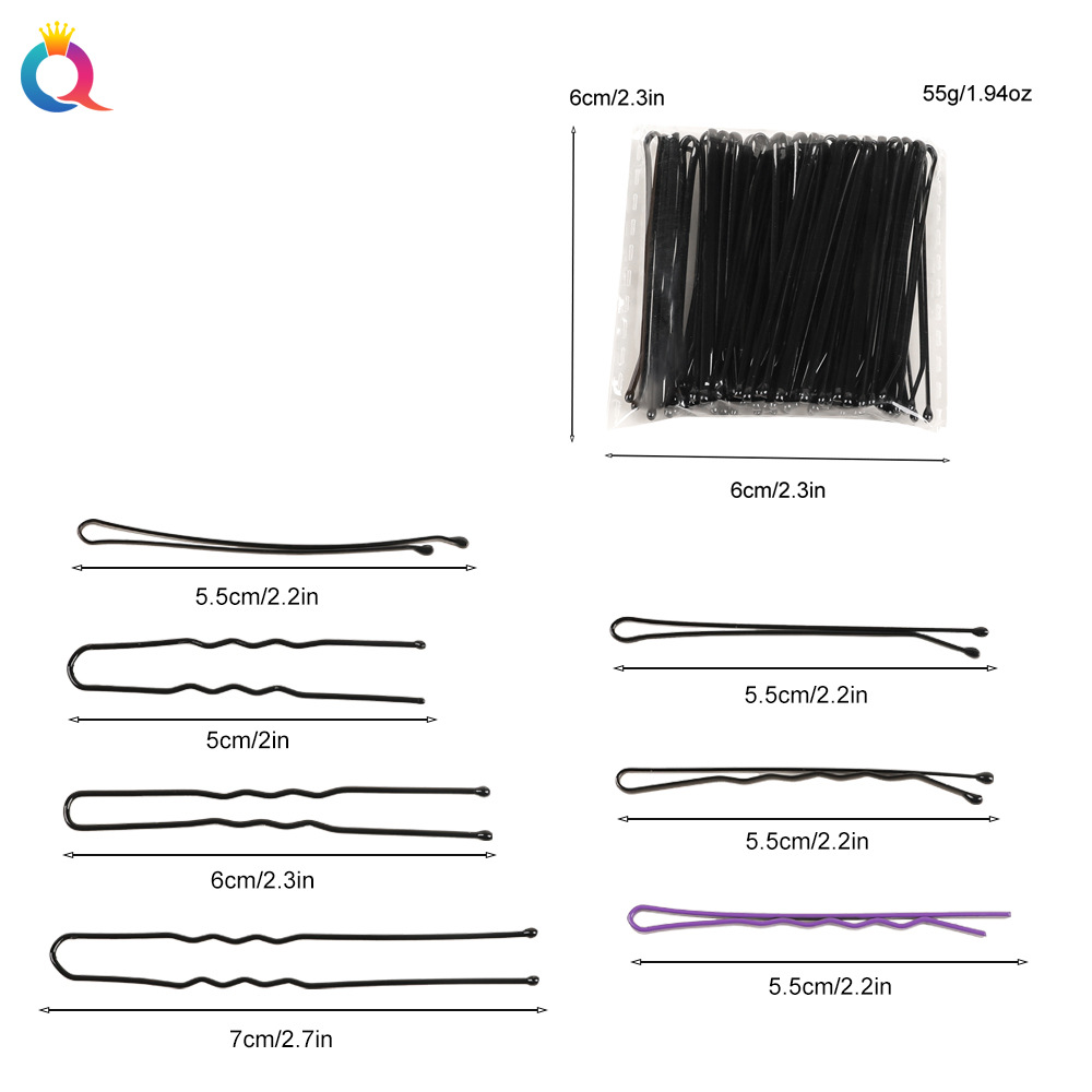 Wholesale of Qiyue Classic black straight clips, durable lacquered hair clips, braided hair clips, broken hair bangs clips and side clips pic 36