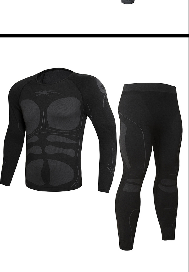  逸途 户外休闲运动保暖内衣套装高弹透气功能内衣套装修身撞色运动服详情13