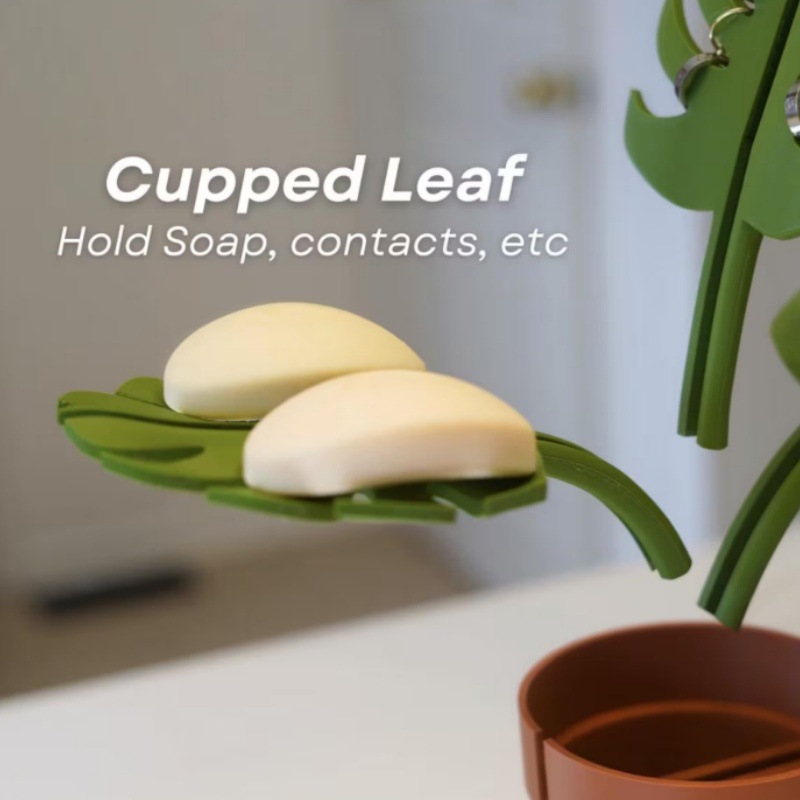 跨境新款Monstera Coaster龟背竹杯垫3D打印植物装饰品塑料工艺摆件详情7