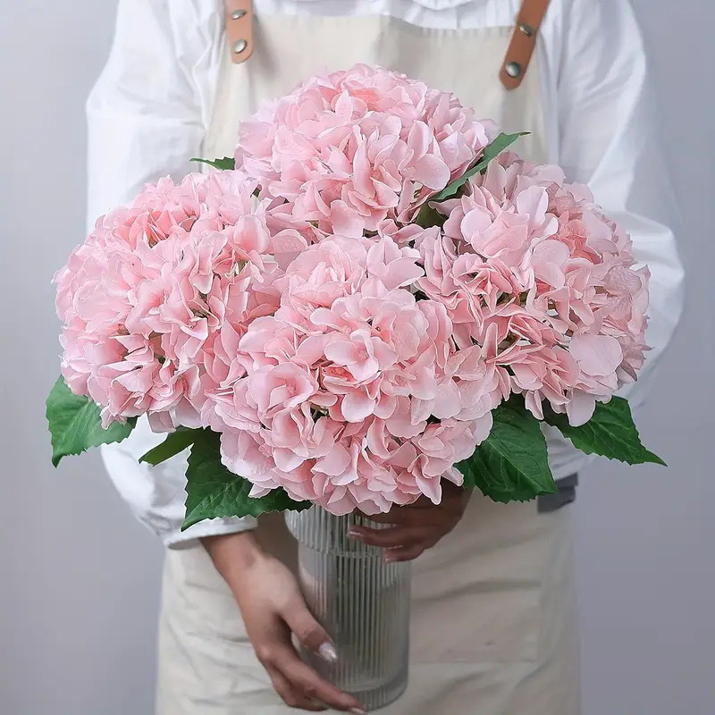 新款仿真绣球花3叶96片人造花婚庆家居装饰花艺摆设摄影道具假花详情6