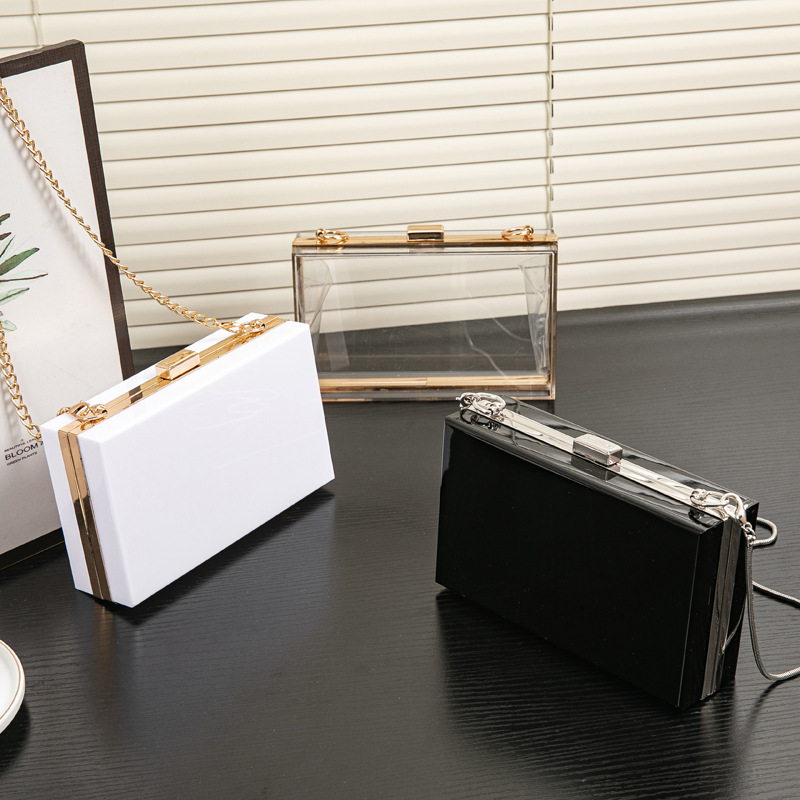 跨境爆款亚克力女包小方包夏季透明盒子包晚宴包详情4
