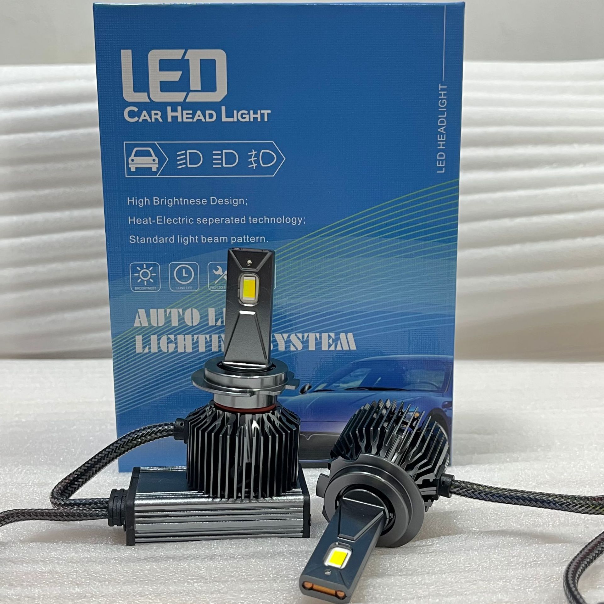 New 150W high-brightness automotive LED headlights, high-power LED car lights with 3 color temperatures, cross-border best-selling automotive headlights pic 9