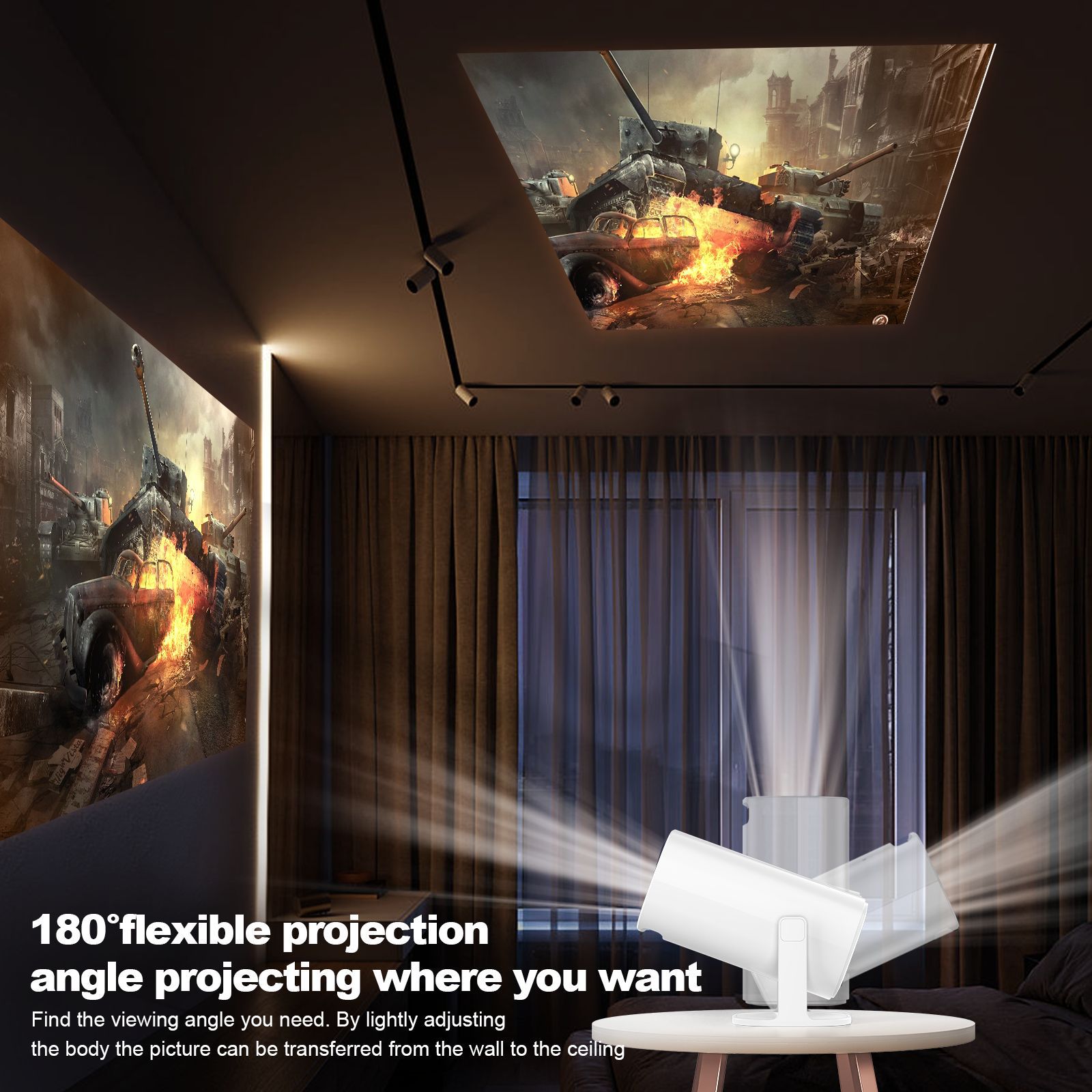 The new cross-border projector P30 mini Home 4K Dual WIFI Bluetooth portable projector pic 10