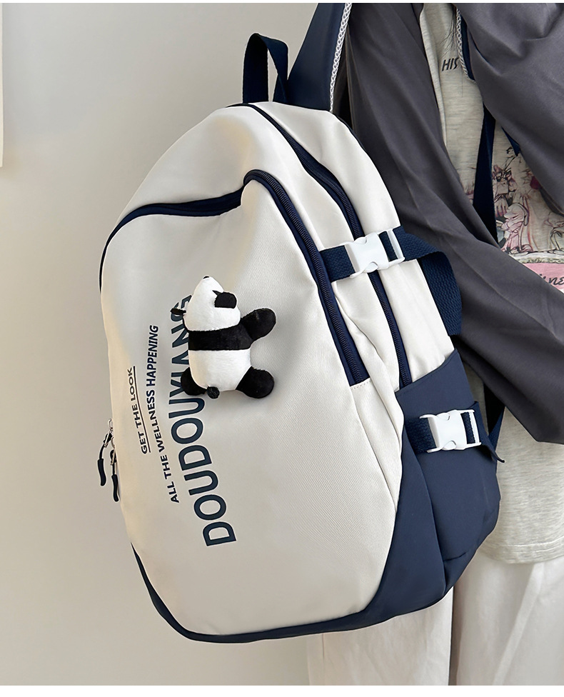 新款时尚休闲书包少女中学生双肩包高颜值大容量情侣双肩电脑包详情17