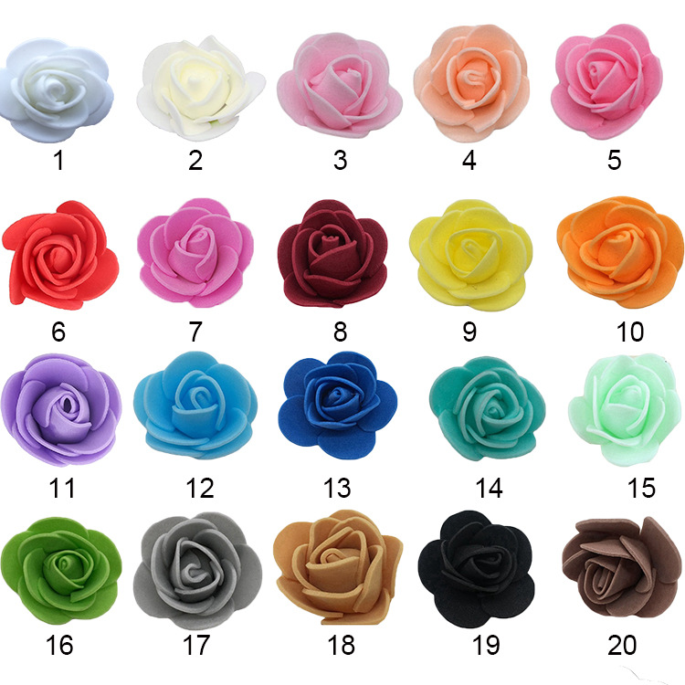 泡沫花仿真玫瑰3.5cm DIY泡沫熊原料配件办公文化仿真园艺装饰材料详情3