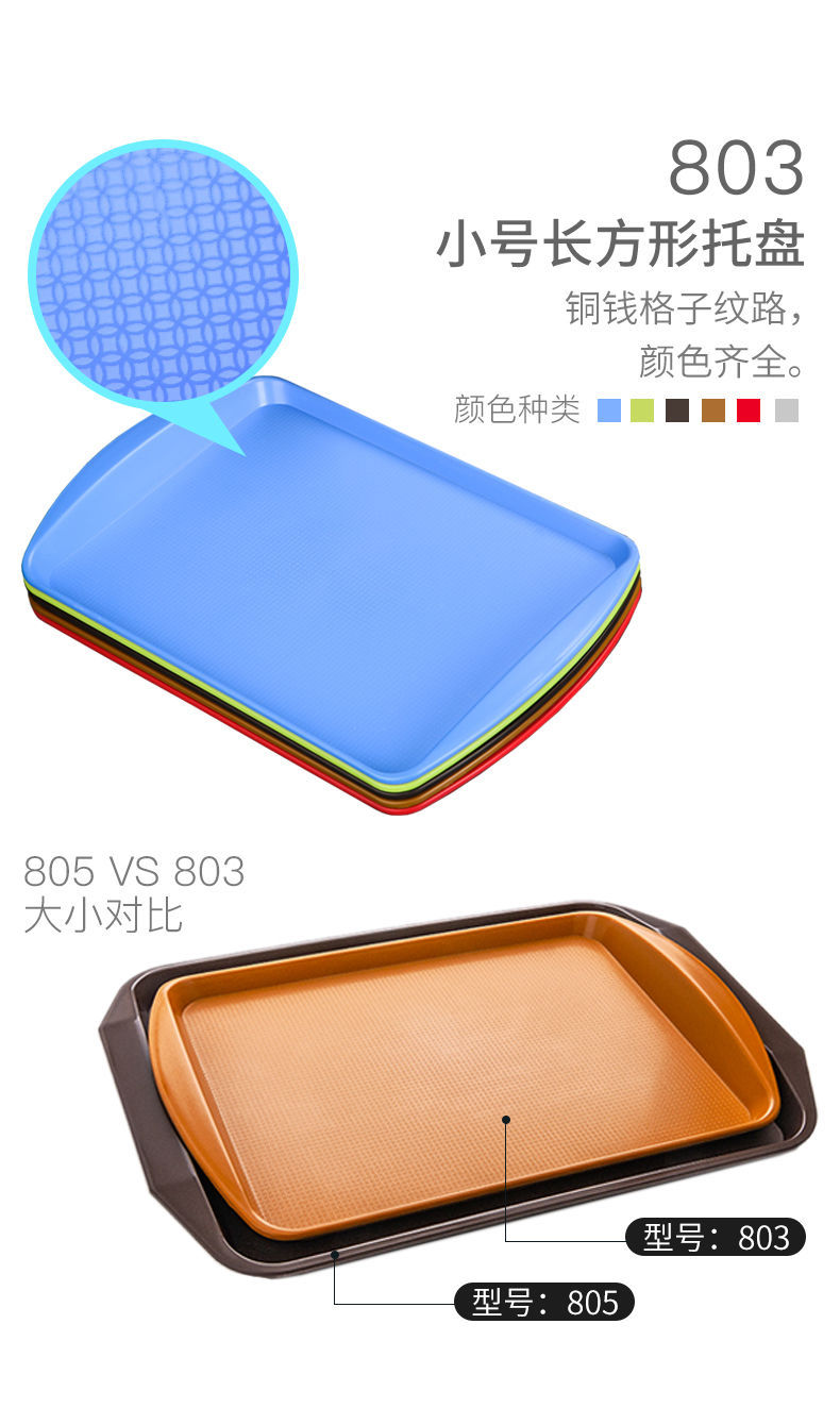 防滑托盘长方形快餐店端菜盘家用饺子托盘塑料茶盘蛋糕托盘快餐盘详情6