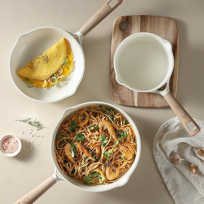 Cross-border high-end cookware sets: Non-stick pans, kitchen cookware, woks, frying pans, soup Pots, milk POTS, stewing POTS, POTS, granite pic 12