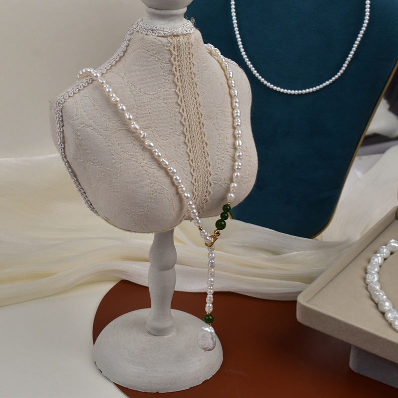 Natural freshwater pearl necklace, original Baroque irregular-shaped pearl 8-shaped pearl long style autumn and winter sweater chain pic 11