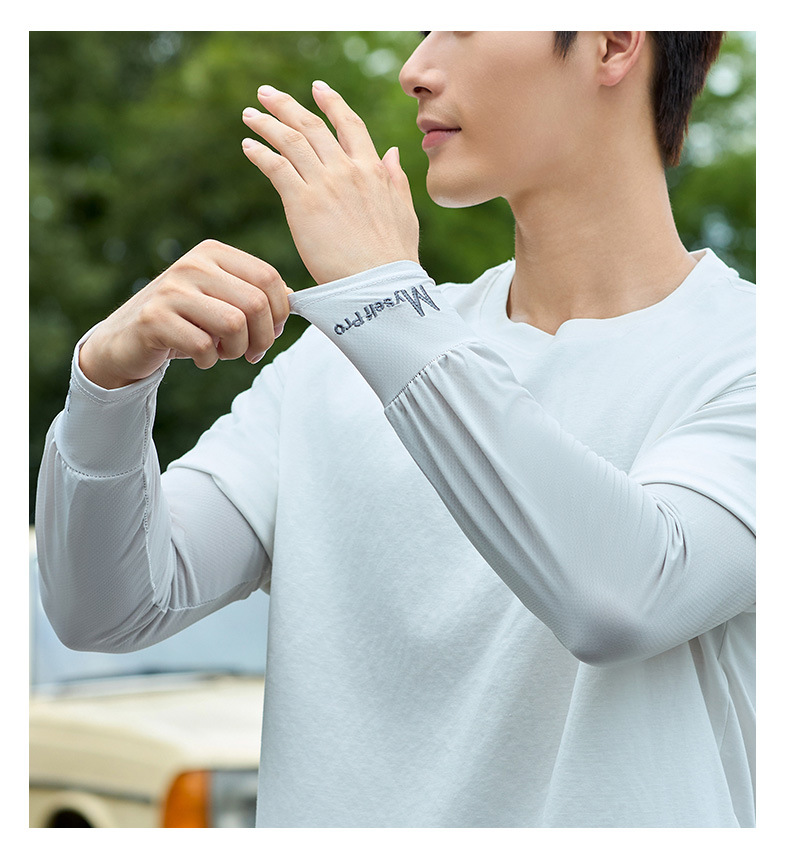 国潮夏季直筒冰袖宽松防晒冰丝袖套男胖人加大透气户外骑行护臂套袖详情32