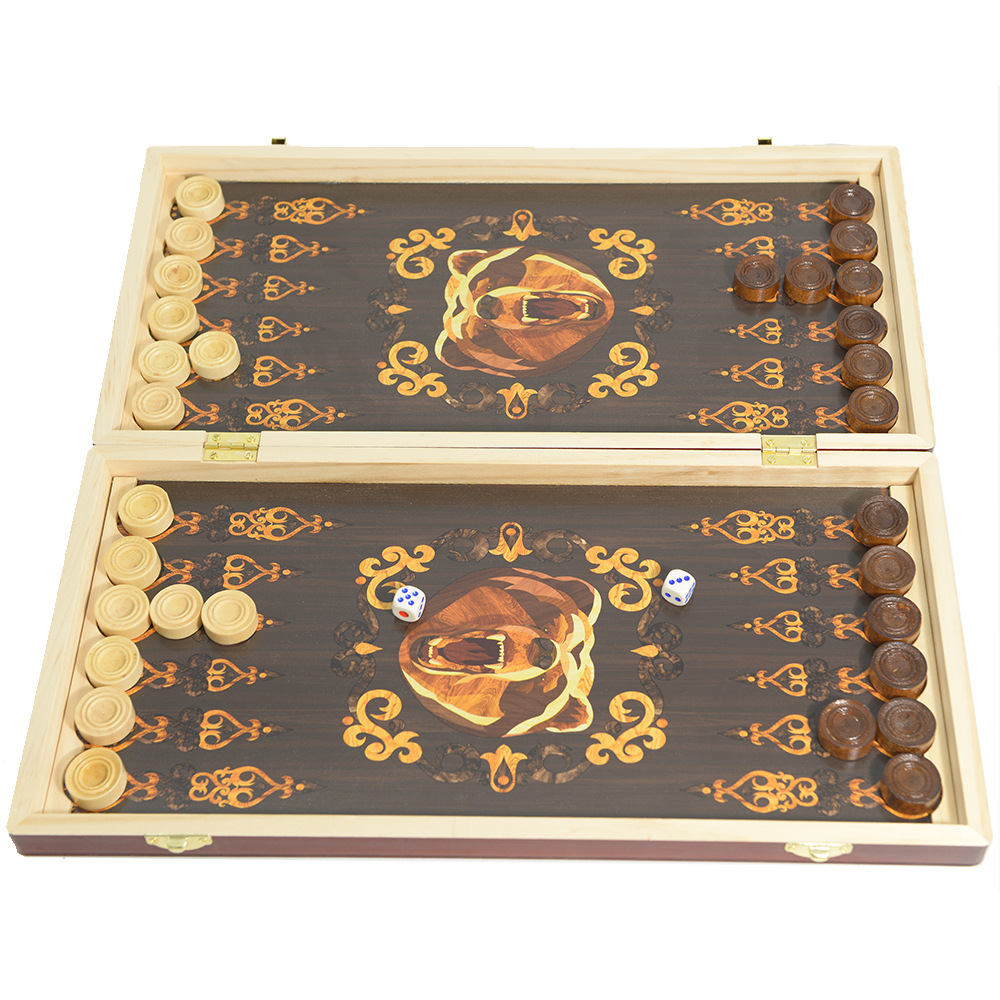 双陆棋动物熊桌游棋牌玩具娱乐派对多人木质可折叠收纳便携多尺寸详情10