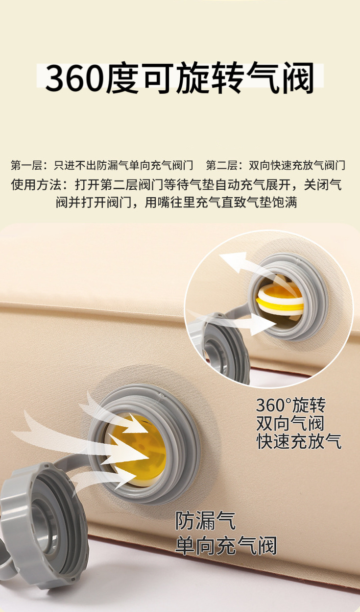 跨境爆款便携户外充气垫车载海绵气垫床帐篷露营单人双人沙滩防潮详情5
