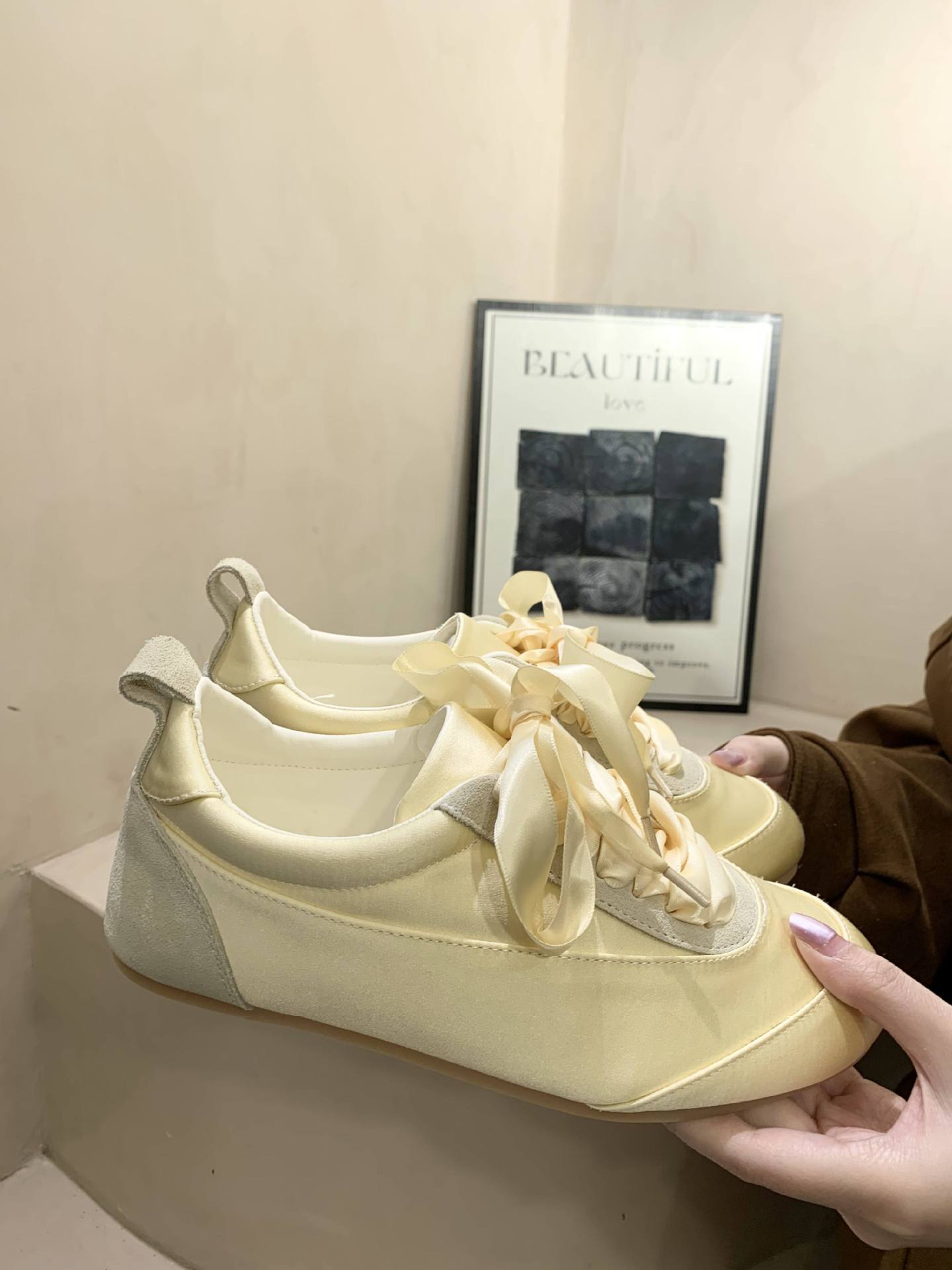 Ballet Satin German Training Shoes for Women 2026 Spring and Autumn New Style, niche design flat fashion casual shoes, pink shoes pic 19