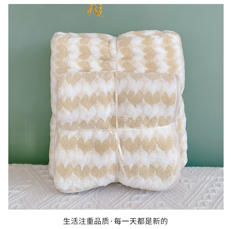 【 Chi Jia 】 Love Towel Set, Coral Fleece Towel, Bath Towel Set, Couple Set, Soft and Absorbent pic 14