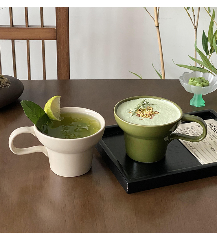 中古陶瓷马克杯家用带把拿铁咖啡杯ins风喝水杯子创意瓷杯牛奶杯详情13