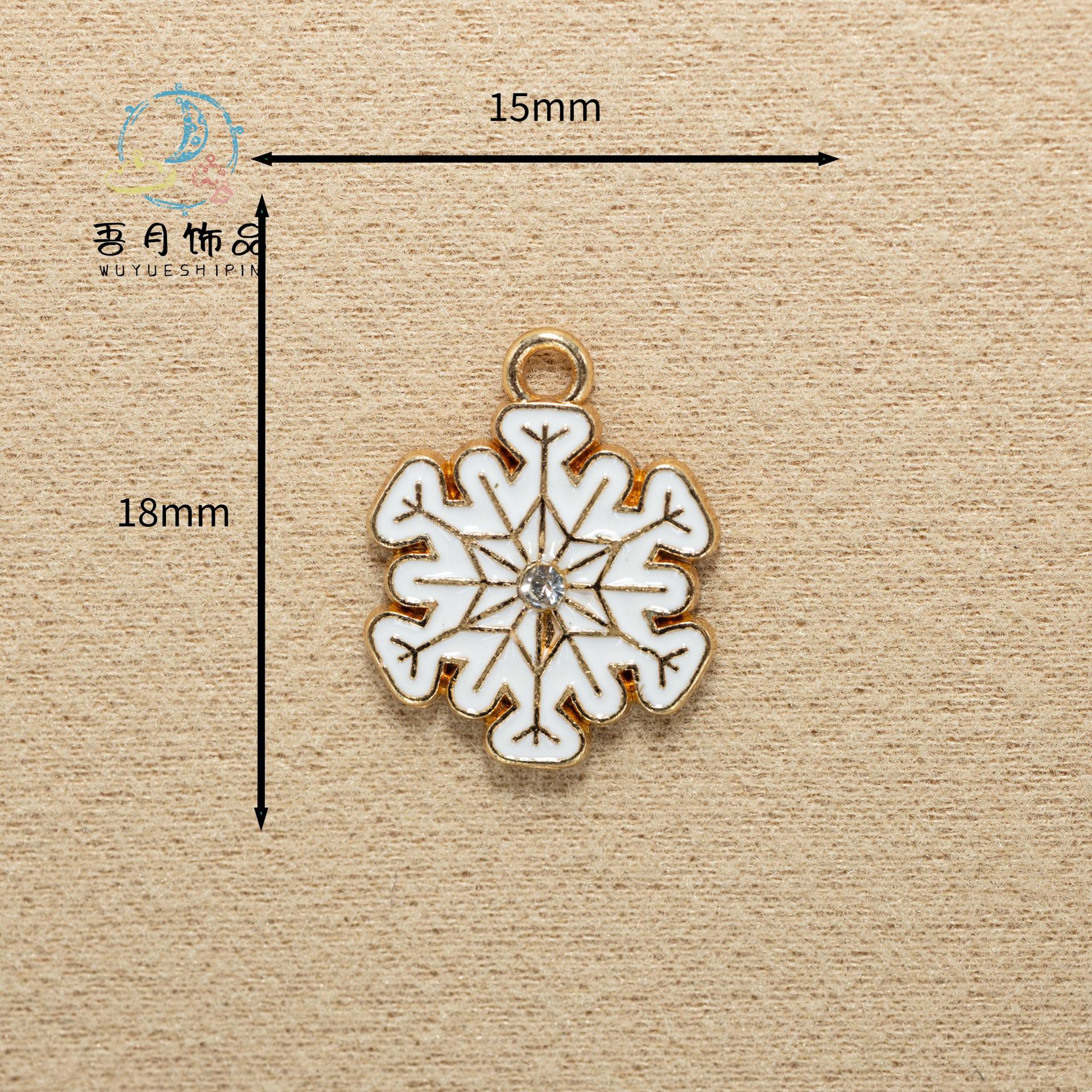 大量圣诞系列合金滴油配件挂件吊坠DIY跨境麋鹿雪花胸针别针装饰详情9