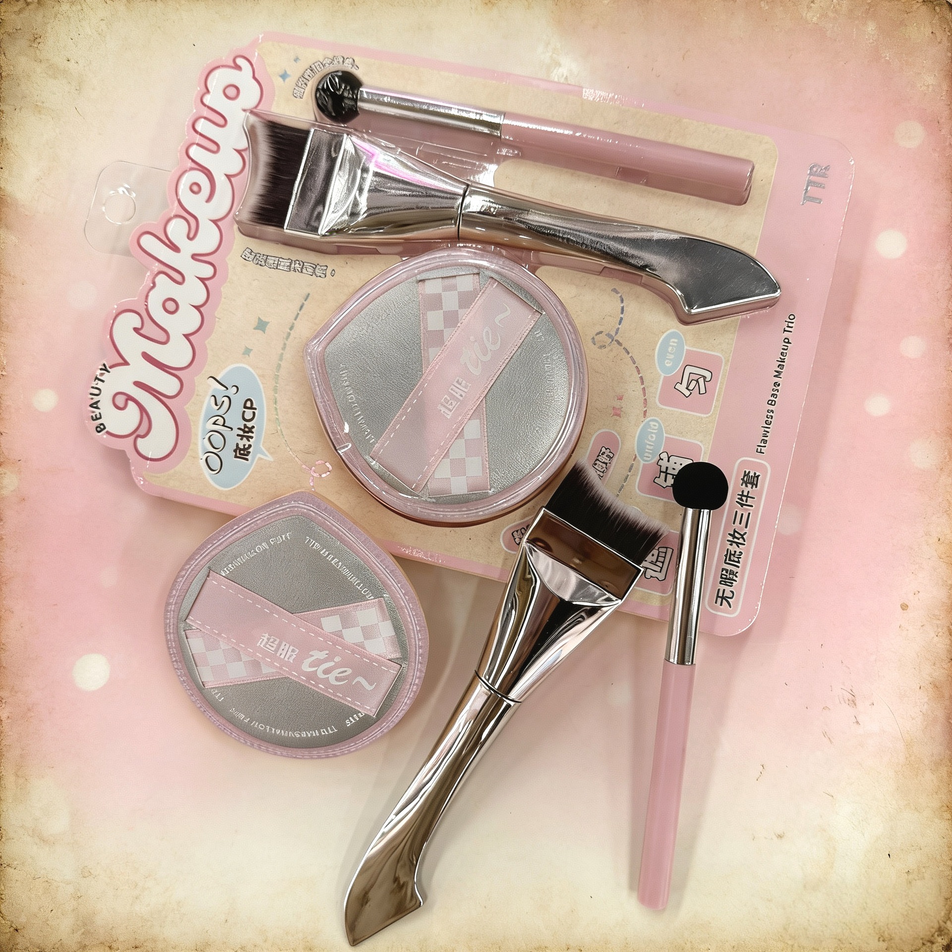 TTR卡盟粉底刷无痕不吃粉底妆棉花糖粉扑套装初学者便携干湿两用详情3