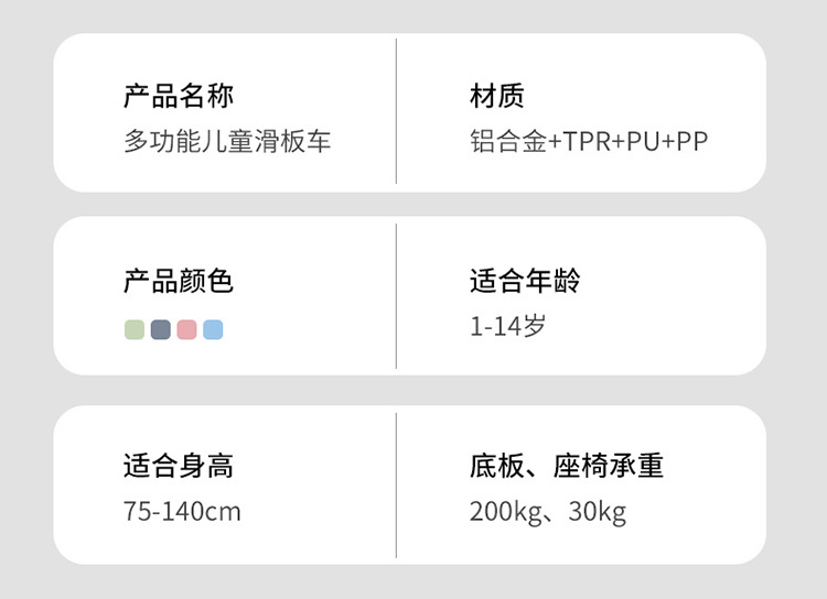 儿童滑板车1一3岁三合一宝宝滑板车3一6岁男女小孩折叠大童滑滑车详情17