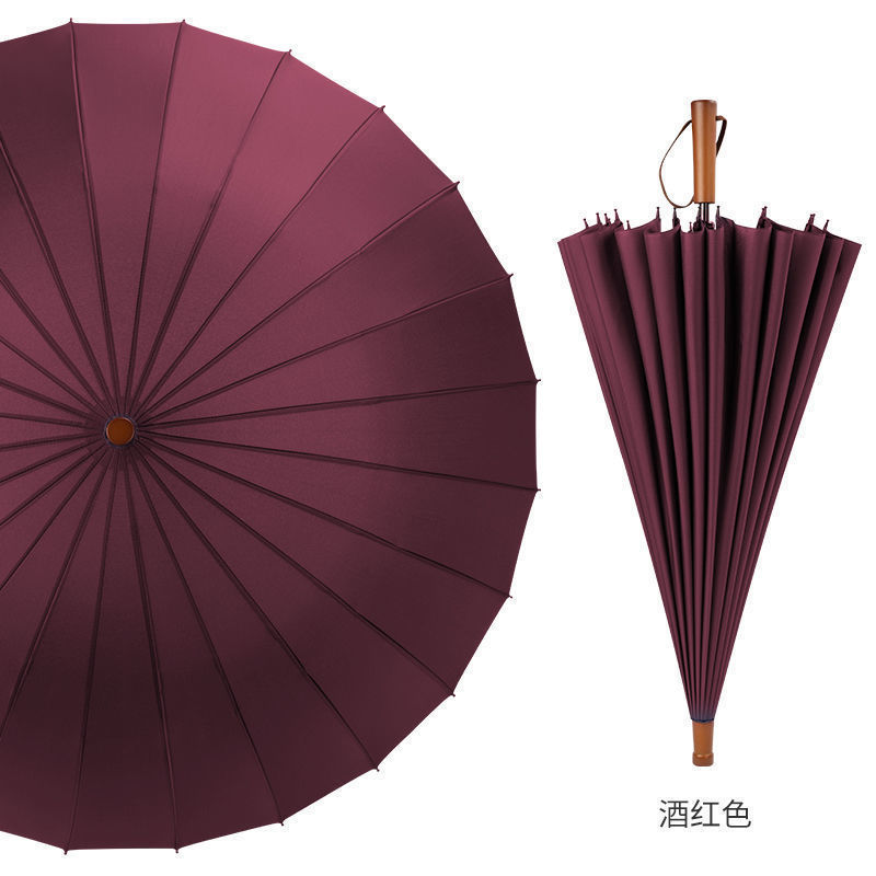 24骨直杆复古实木柄雨伞男士伞雨伞长柄伞大号雨伞现货批发广告伞详情8