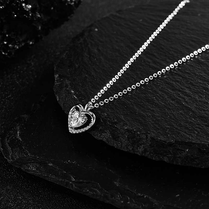 S925 All-silver Swan Kiss Heart Necklace for Women, 26 new style gourd pendant love bouquet necklace pic 17