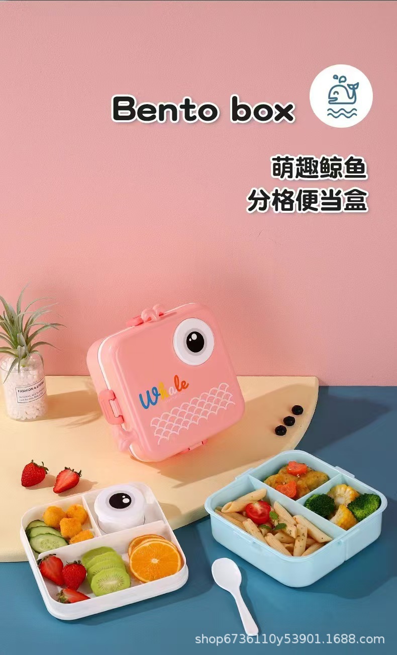 Cartoon cute stainless steel insulated lunch box with tableware, sauce box, compartments, sealed with lid, anti-scald and heat-insulating lunch box pic 12