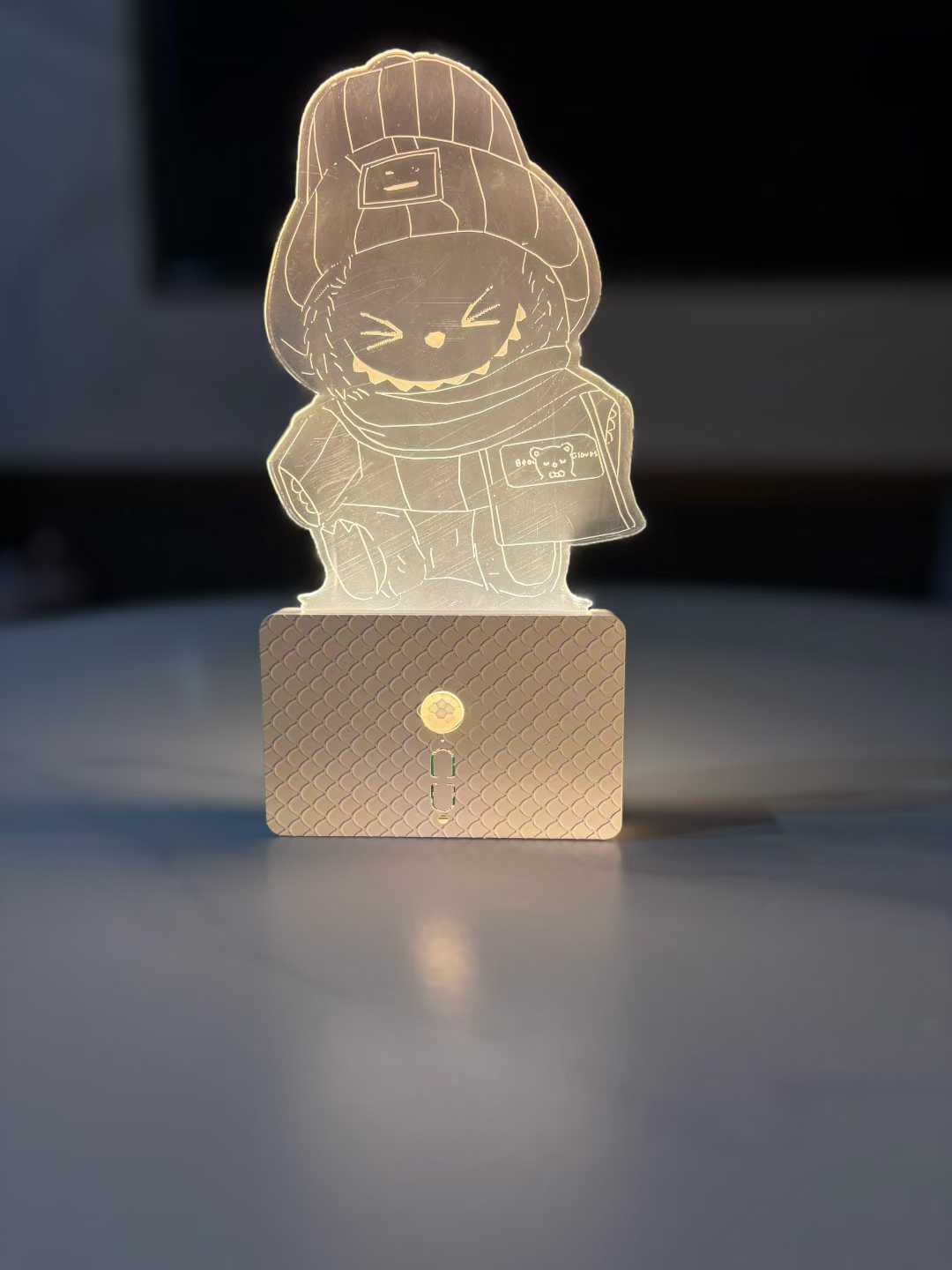 Cartoon doll sensor light charging model, sensor night light cross-border model, seven-color night light ambient light, acrylic glass pic 17
