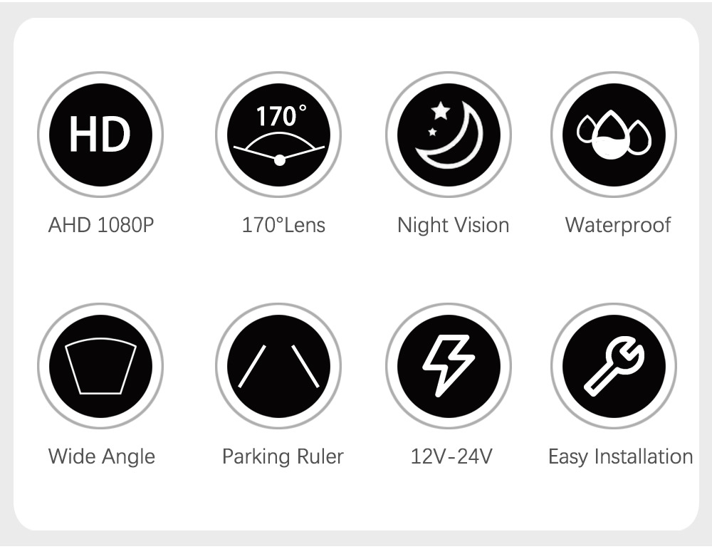 TVI vehicle-mounted camera 170° Adhesive type, no need for drilling, high-definition night vision, waterproof, universal reversing camera pic 3