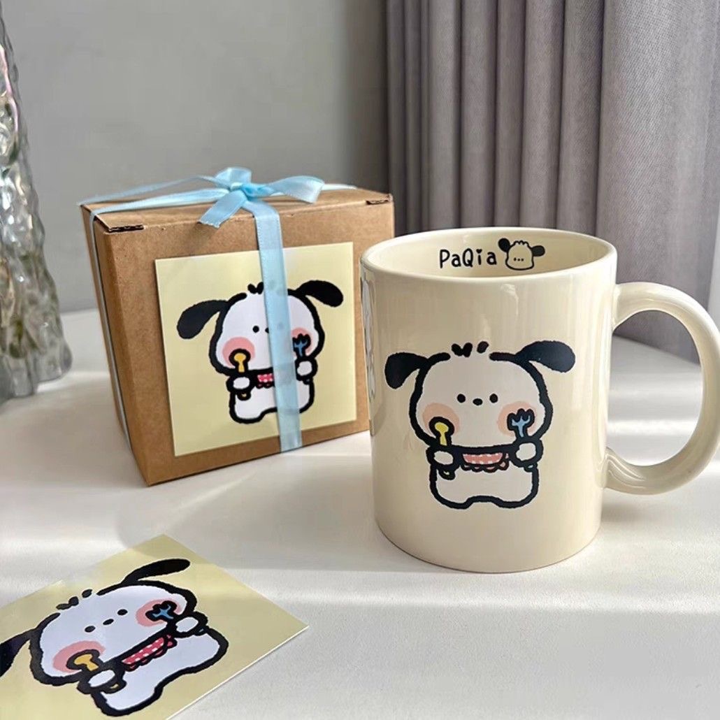 Cute cartoon Pacha Dog mug, high appearance level, gift box set, simple couple cake, ceramic cup pic 2