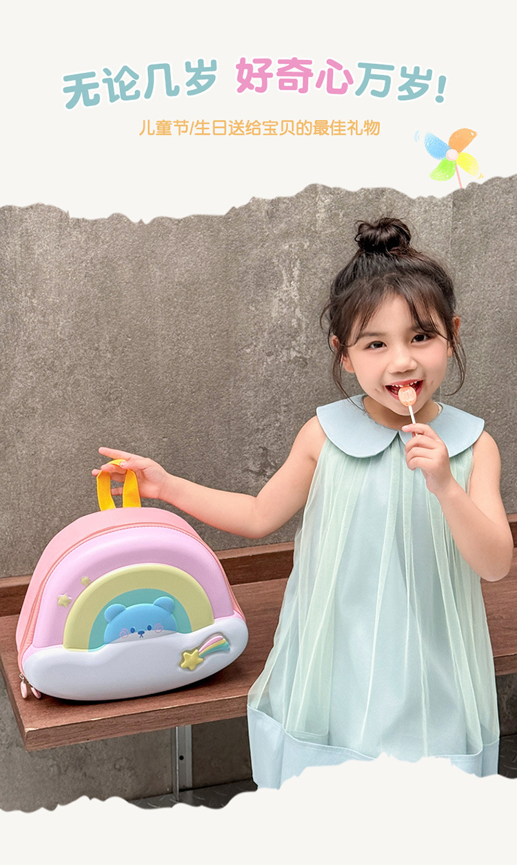 儿童女童书包3一6岁以下女孩子生日学生网红可爱儿童蛋壳包双肩详情7