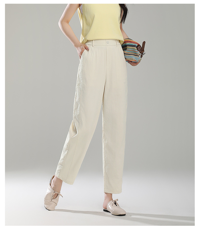 Nine-point Halon pants for women, slimming and slim, drawstring cigarette tube pants for women, new summer 2025, thin style pic 19
