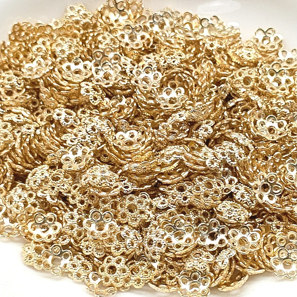 Gold-plated flower tray, spacer, bead tray, diy handcrafted material woven beaded bracelet, necklace accessory wholesale pic 4