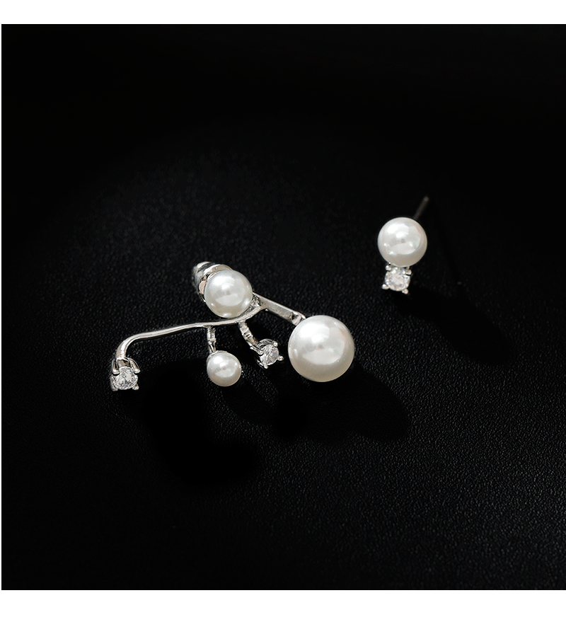 Hyacinth asimétrico diamante perla pendientes moda de las mujeres ligero extravagancia alto grado sentido gigante de buena mirada único y hermoso pendientes de oído pic 7